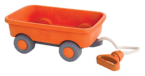 Green Toys Classic Orange Wagon – Pull Along Cart