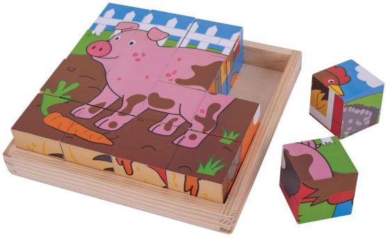 Bigjigs Toys Farm Cube Puzzle (16 Piece)