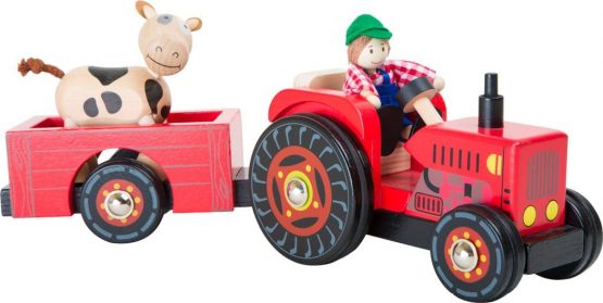 Wooden Tractor and Trailer Farm