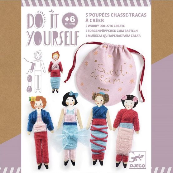 Djeco Do It Yourself – 5 worry dolls to create