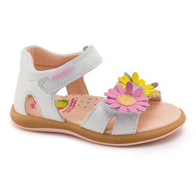 Pablosky White Floral Leather Sandal 014300 Sizes 22-27