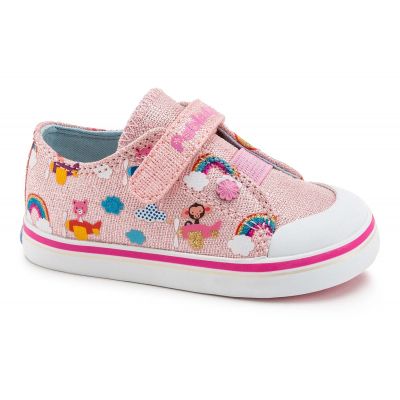 Pablosky Pink Canvas Shoe 967370 Sizes 21-23,25,26,27