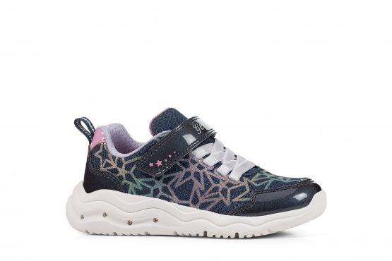 Geox Phyper Light up Navy & Multicolour trainer, Sizes 26-33, €59