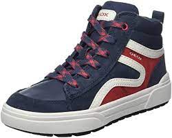 Geox Weemble Hightop Sneaker Navy & Red, Sizes 32-38, €65