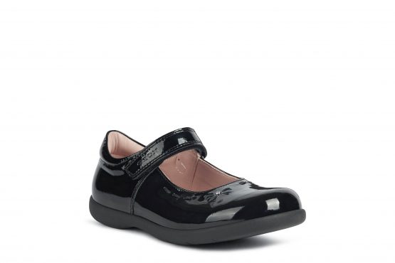 Geox Naimara Black Patent School Shoe, Sizes 26-32, €55