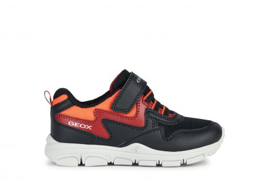 Geox New Torque Black & Red Trainer, Sizes 25-33, €49