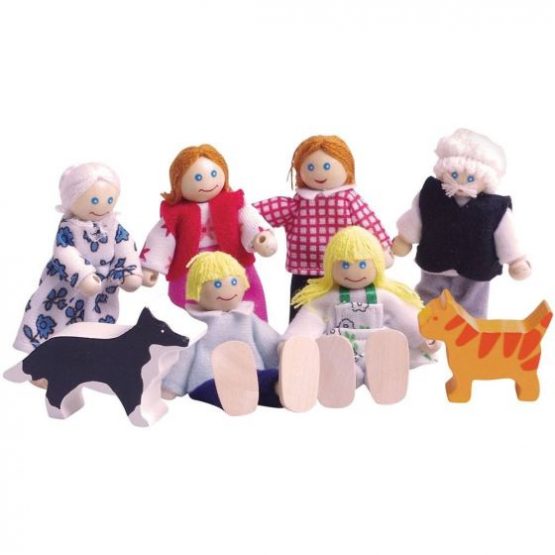 Bigjigs Doll Family With Pets