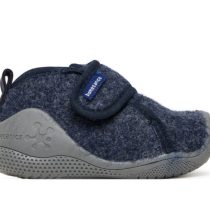 navy blue grey slipper house shoe biomecanics kids boys
