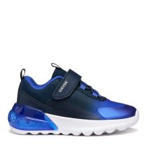 geox activart illuminus trainer sneaker runner navy blue lights velcro boys kids